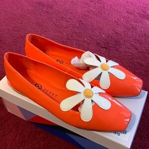 Katy Perry The Evie Daisy Flat Setting Sun -Orange Size 8